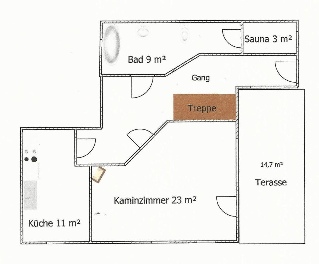 Saechsische-Schweiz-Ferienhaus-Wohnung-1-Mit-Elbblick-Sauna-Und-Kamin Konigstein an der Elbe Luaran gambar